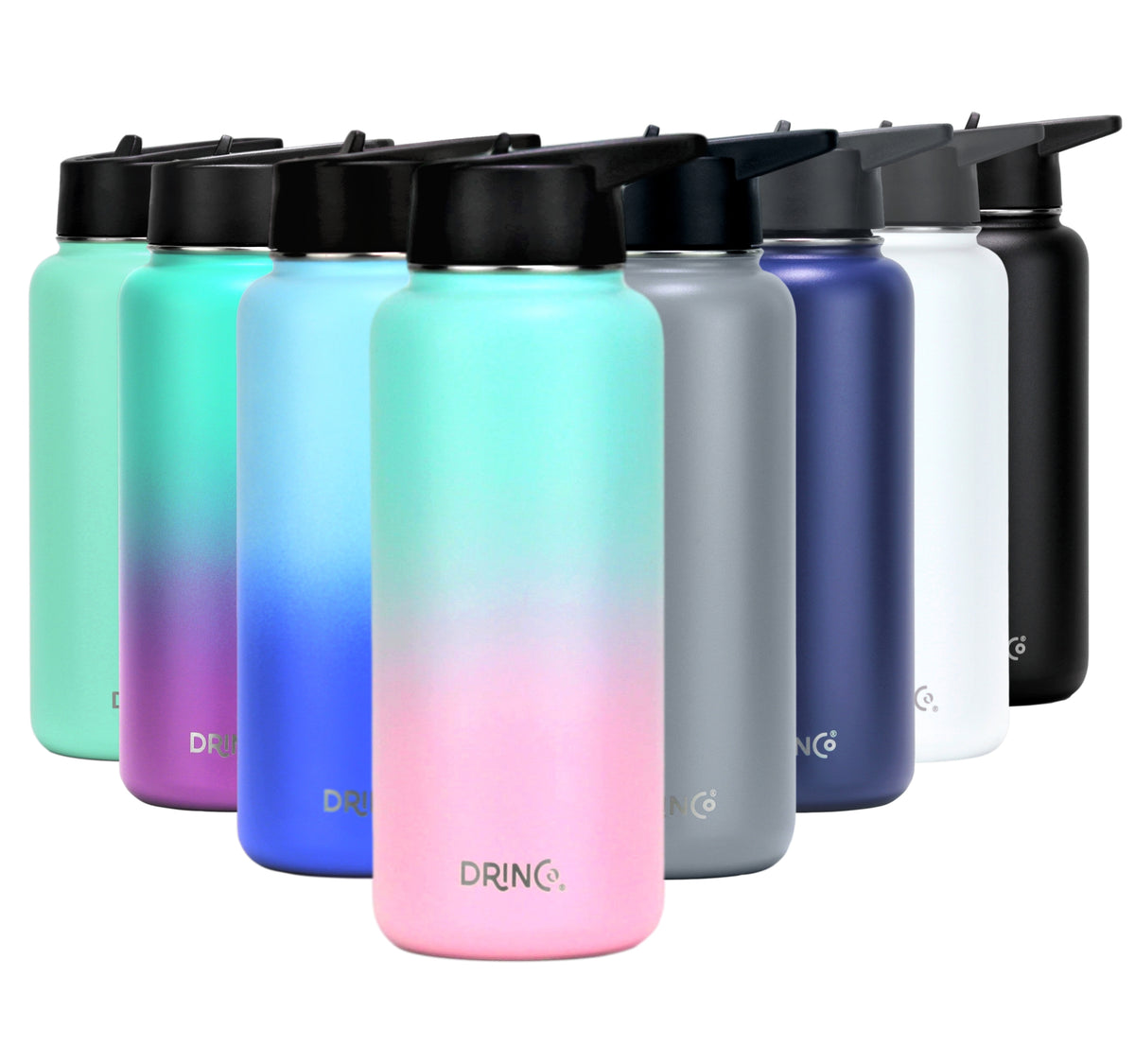 32 oz Insulated Water Bottle with 3 Lids